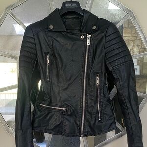 Blank NYC Black Asymmetric Leather Moto Jacket